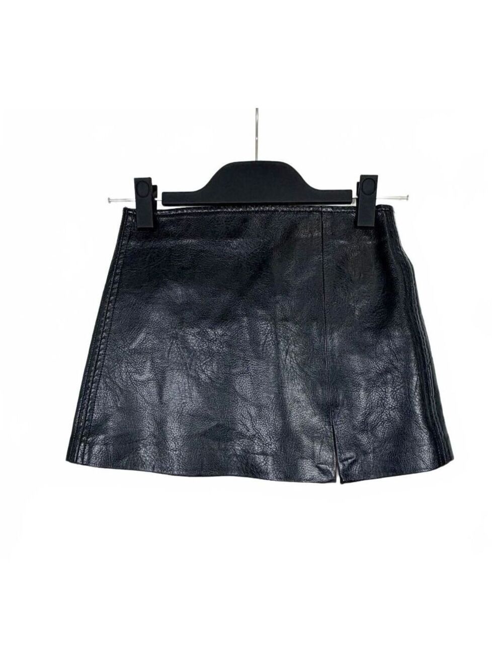 BLANKNYC Black Faux Leather Mini Skirt Front Slit NWT Girls Size 10